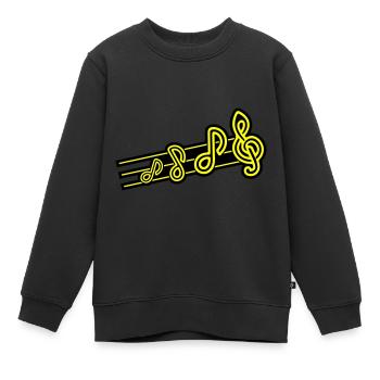 Clé de symbole de musique - Sweat Premium enfant bio - noir - Devant - AI Model Kid Female (0cm)