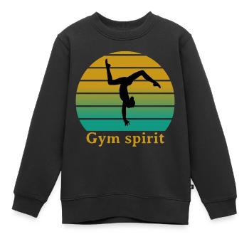 Gym spirit - Sweat Premium enfant bio - noir - Devant - AI Model Kid Female (0cm)