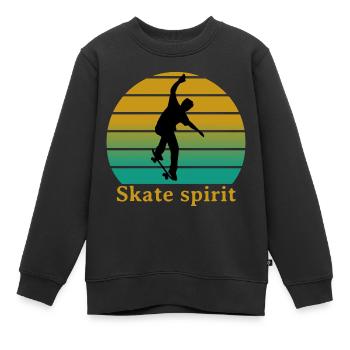 Skate Spirit - Kinder Premium Organic Sweatshirt - Schwarz - Vorne - AI Model Kid Female (0cm)