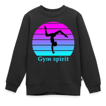gym spirit - Sweat Premium enfant bio - noir - Devant - AI Model Kid Female (0cm)