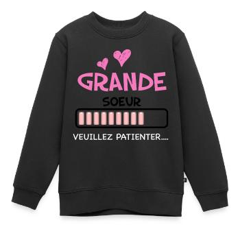 Citation Future Grande Soeur - Sweat Premium enfant bio - noir - Devant - AI Model Kid Female (0cm)