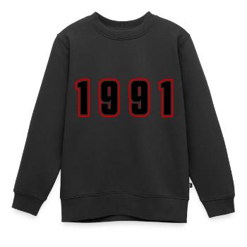 1991 Jahr Zahl - Kinder Premium Organic Sweatshirt - Schwarz - Vorne - AI Model Kid Female (0cm)