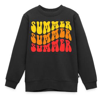 Été ÉTÉ Été - Sweat Premium enfant bio - noir - Devant - AI Model Kid Female (0cm)