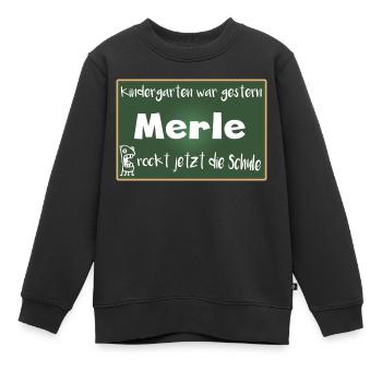 Merle rockt jetzt die Schule Kindershirt - Kinder Premium Organic Sweatshirt - Schwarz - Vorne - AI Model Kid Female (0cm)