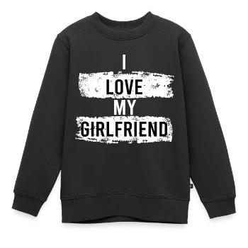 I Love my Girlfriend - Kinder Premium Organic Sweatshirt - Schwarz - Vorne - AI Model Kid Female (0cm)