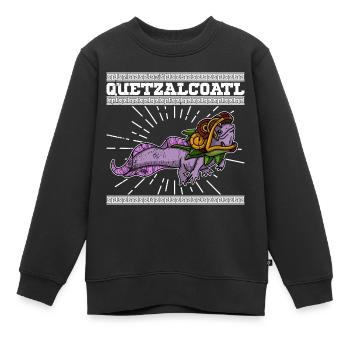 Quetzalcoatl Axolotl Mexiko Azteken Gottheit - Kinder Premium Organic Sweatshirt - Schwarz - Vorne - AI Model Kid Female (0cm)