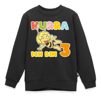 Biene Maja Hurra Ich bin 3! Dritter Geburtstag - Kinder Premium Organic Sweatshirt - Schwarz - Vorne - AI Model Kid Female (0cm)