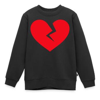 Broken Heart-Grafik - Kinder Premium Organic Sweatshirt - Schwarz - Vorne - AI Model Kid Female (0cm)