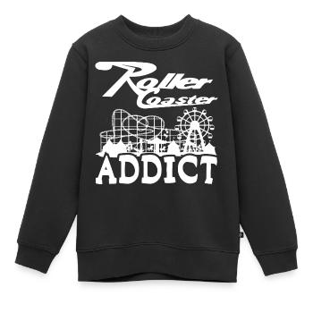 Roller Coaster Addict - Kinder Premium Organic Sweatshirt - Schwarz - Vorne - AI Model Kid Female (0cm)