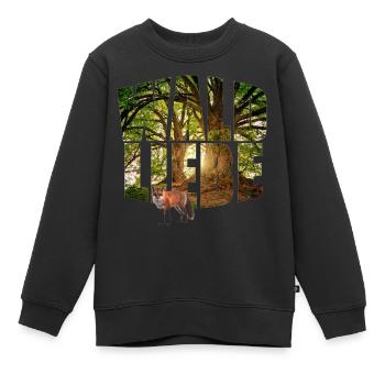 waldliebe avec fuchs - Sweat Premium enfant bio - noir - Devant - AI Model Kid Female (0cm)