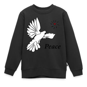 Colombe de la paix colombe blanche paix paix - Sweat Premium enfant bio - noir - Devant - AI Model Kid Female (0cm)