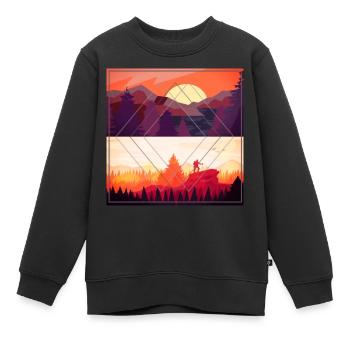 Modern Nature - Kids Premium Organic Sweatshirt - black - Front - AI Model Kid Female (0cm)