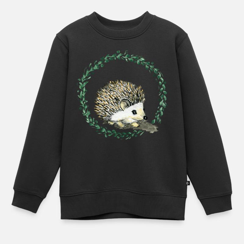 Hérisson - Sweat Premium enfant bio - noir
