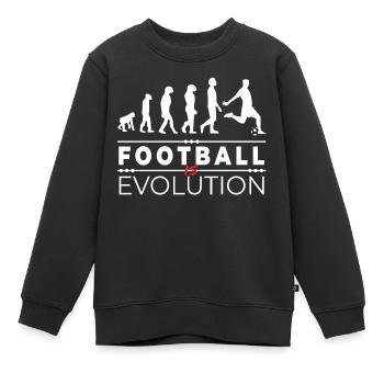 Fußball ist Evolution - Message Humor Parodie - Kinder Premium Organic Sweatshirt - Schwarz - Vorne - AI Model Kid Female (0cm)