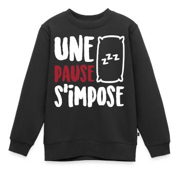 Une pause s'impose - Sweat Premium enfant bio - noir - Devant - AI Model Kid Female (0cm)