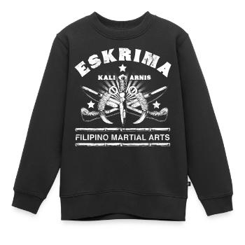 Eskrima Kali Arnis Filipino MArtial Arts Design - Kinder Premium Organic Sweatshirt - Schwarz - Vorne - AI Model Kid Female (0cm)
