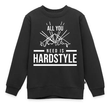 Hardstyle DJ Musik Hard Style Techno - Kinder Premium Organic Sweatshirt - Schwarz - Vorne - AI Model Kid Female (0cm)