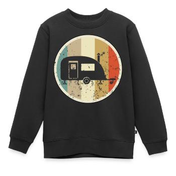 Wohnwagen Camping - Kinder Premium Organic Sweatshirt - Schwarz - Vorne - AI Model Kid Female (0cm)