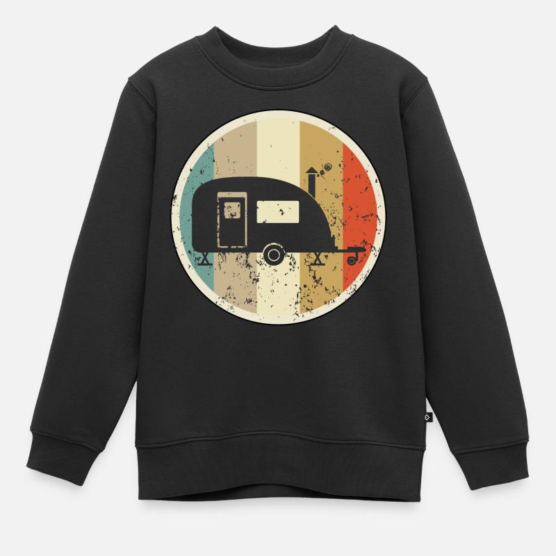 Wohnwagen Camping - Kinder Premium Organic Sweatshirt - Schwarz