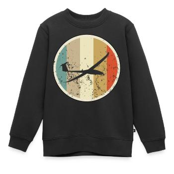 Segelfliegen Segelflugzeug Segelflieger Pilot - Kinder Premium Organic Sweatshirt - Schwarz - Vorne - AI Model Kid Female (0cm)
