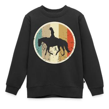 Westernreiterin Reiterin Westernreiten - Kinder Premium Organic Sweatshirt - Schwarz - Vorne - AI Model Kid Female (0cm)