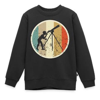 Astronom Teleskop Astronomie - Kinder Premium Organic Sweatshirt - Schwarz - Vorne - AI Model Kid Female (0cm)