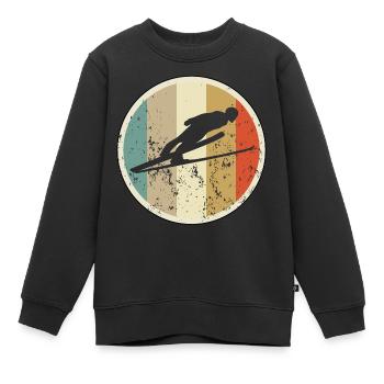 Skispringen Skispringer Skisprung - Kinder Premium Organic Sweatshirt - Schwarz - Vorne - AI Model Kid Female (0cm)