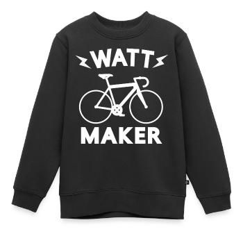 Vélo de course Watt Triathlon vélo cadeau cycliste - Sweat Premium enfant bio - noir - Devant - AI Model Kid Female (0cm)