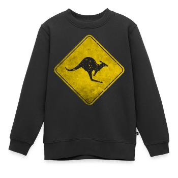 kangaroo - Kinder Premium Organic Sweatshirt - Schwarz - Vorne - AI Model Kid Female (0cm)