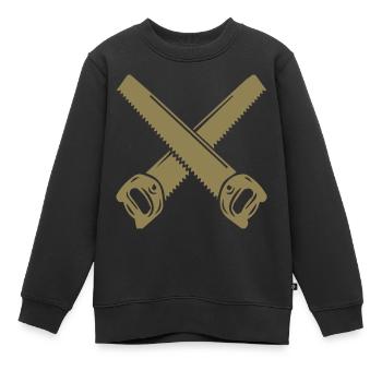 Scie Pocket Carpenter Charpentier - Sweat Premium enfant bio - noir - Devant - AI Model Kid Female (0cm)