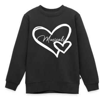 Votre cœur bat pour les comédies musicales? - Sweat Premium enfant bio - noir - Devant - AI Model Kid Female (0cm)