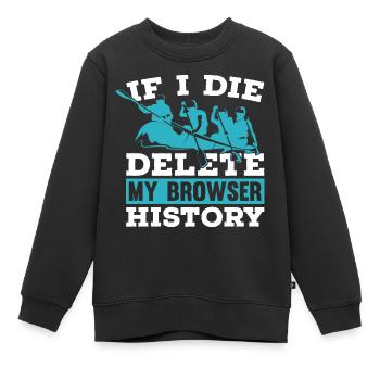Rafting Wildwasser Kanu Kajak - Kinder Premium Organic Sweatshirt - Schwarz - Vorne - AI Model Kid Female (0cm)