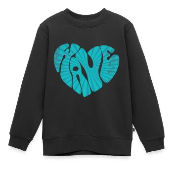 Vague - Sweat Premium enfant bio - noir - Devant - AI Model Kid Female (0cm)