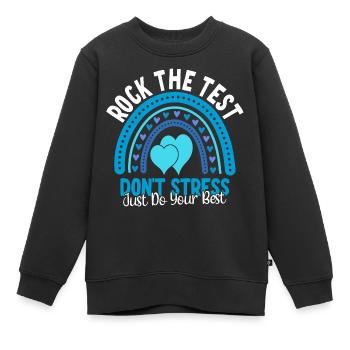 Rock den Test - Kinder Premium Organic Sweatshirt - Schwarz - Vorne - AI Model Kid Female (0cm)