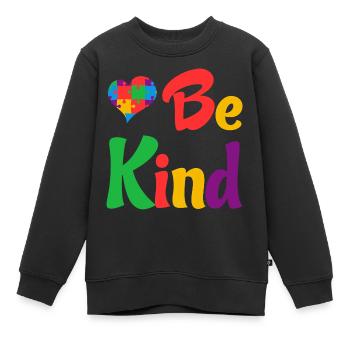 Love Be Kind Grafik - Kinder Premium Organic Sweatshirt - Schwarz - Vorne - AI Model Kid Female (0cm)