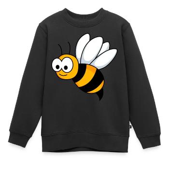 Honigbiene Comic Tier - Kinder Premium Organic Sweatshirt - Schwarz - Vorne - AI Model Kid Female (0cm)