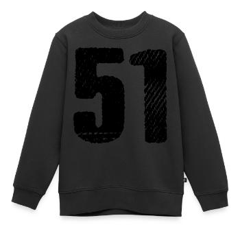 51 Zahl Trikot - Kinder Premium Organic Sweatshirt - Schwarz - Vorne - AI Model Kid Female (0cm)