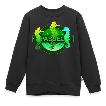 bestanden Schwimmer Schwimmerin - Kinder Premium Organic Sweatshirt - Schwarz - Vorne - AI Model Kid Female (0cm)
