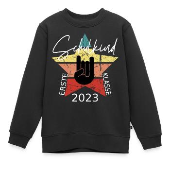 Schulkind 2023 1. Klasse - Kinder Premium Organic Sweatshirt - Schwarz - Vorne - AI Model Kid Female (0cm)