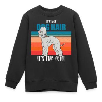 Bedlington Terrier - Sweat Premium enfant bio - noir - Devant - AI Model Kid Female (0cm)