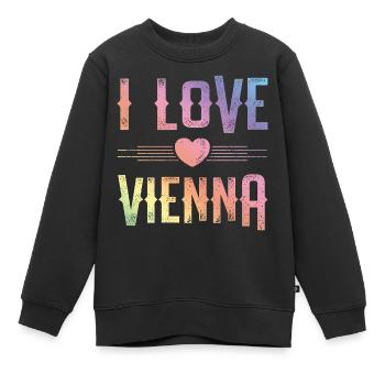 I Love Vienna - Kinder Premium Organic Sweatshirt - Schwarz - Vorne - AI Model Kid Female (0cm)