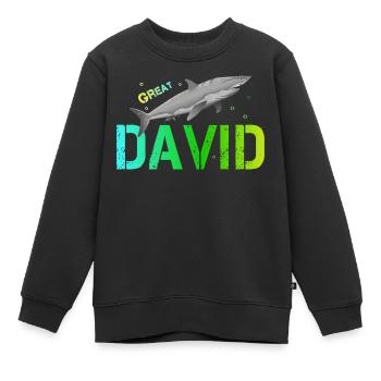 David - Kinder Premium Organic Sweatshirt - Schwarz - Vorne - AI Model Kid Female (0cm)