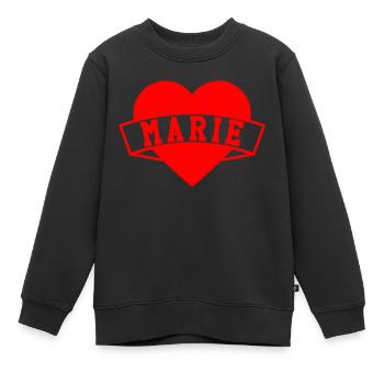 Marie Herzen - Kinder Premium Organic Sweatshirt - Schwarz - Vorne - AI Model Kid Female (0cm)
