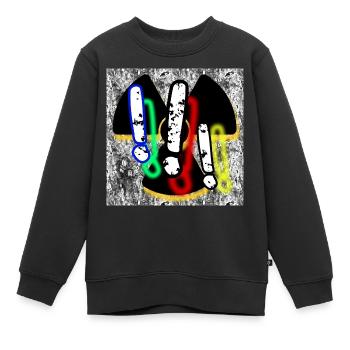 Trois points d’exclamation (3 !!!) - Image - 2023 - Sweat Premium enfant bio - noir - Devant - AI Model Kid Female (0cm)