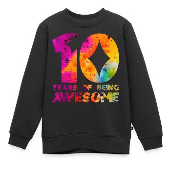 10 ANS D’ÊTRE UNE LICORNE GÉNIALE 10E ANNIVERSAIRE - Sweat Premium enfant bio - noir - Devant - AI Model Kid Female (0cm)