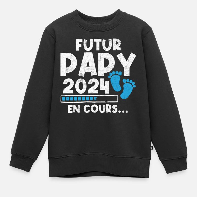 Futur Papy 2024 En Cours - Sweat Premium enfant bio - noir