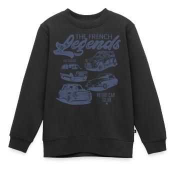 Voitures anciennes légendes française Vintage - Sweat Premium enfant bio - noir - Devant - AI Model Kid Female (0cm)