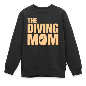 Diving Woman, The Diving Mom - Kinder Premium Organic Sweatshirt - Schwarz - Vorne - AI Model Kid Female (0cm)