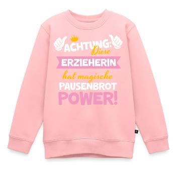 Erzieherin Weihnachten Magische Pausenbrot Power - Kinder Premium Organic Sweatshirt - Rosa - Vorne - AI Model Kid Female (0cm)