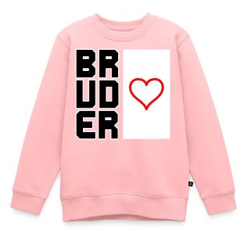 Bruderherz Vertikal - Kinder Premium Organic Sweatshirt - Rosa - Vorne - AI Model Kid Female (0cm)